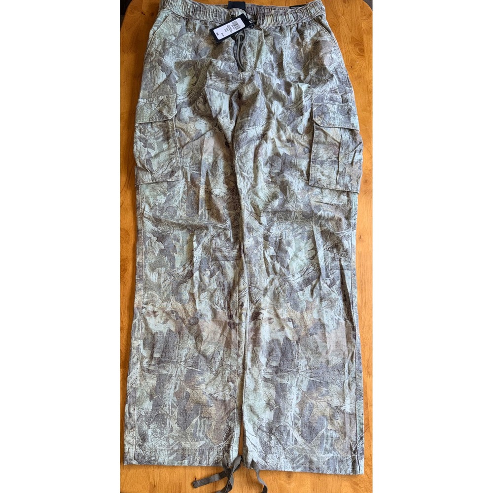 CSG Essential Cargo Pants Mens Lg Tree Camo Stretch Ripstop Drawstring New 411